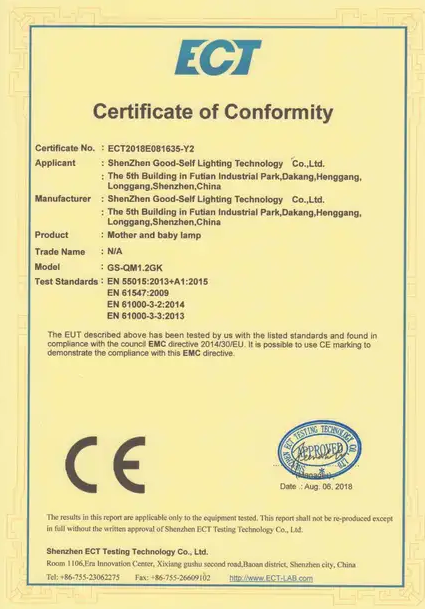 Standard:CE Number:ECT2018E081635-Y2